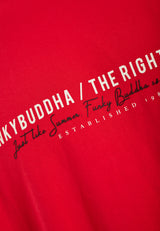 Tricou cu imprimeu Funky Buddha pe piept - Roșu intens