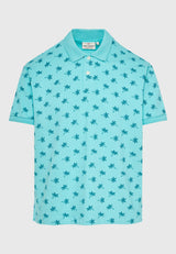 Tricou polo cu imprimeu integral - Aqua