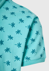 Tricou polo cu imprimeu integral - Aqua