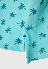 Tricou polo cu imprimeu integral - Aqua