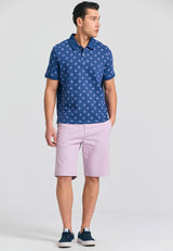 Tricou polo cu imprimeu integral - Indigo