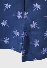 Tricou polo cu imprimeu integral - Indigo