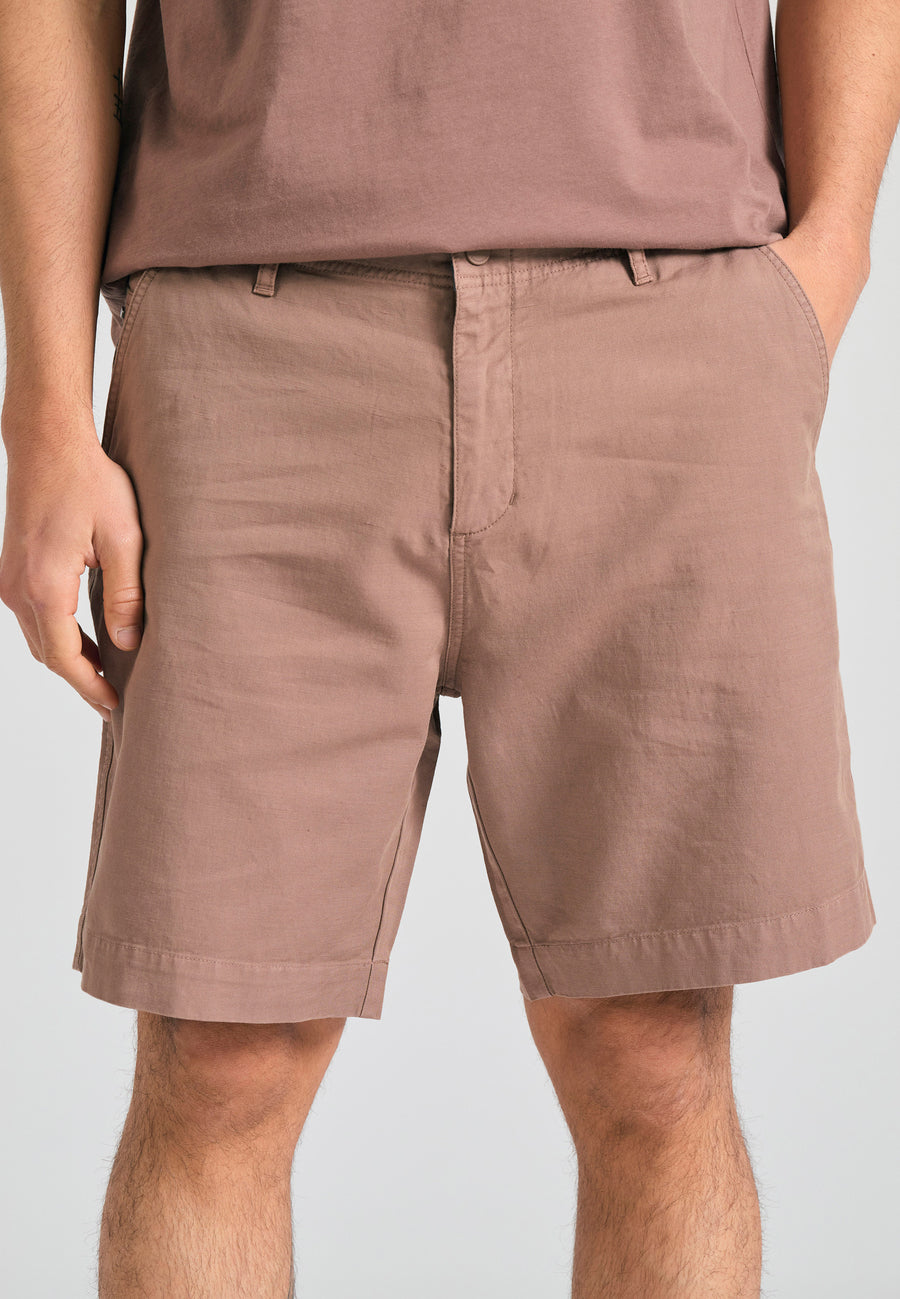 Pantaloni scurți chino lejeri din amestec de in - Cigar