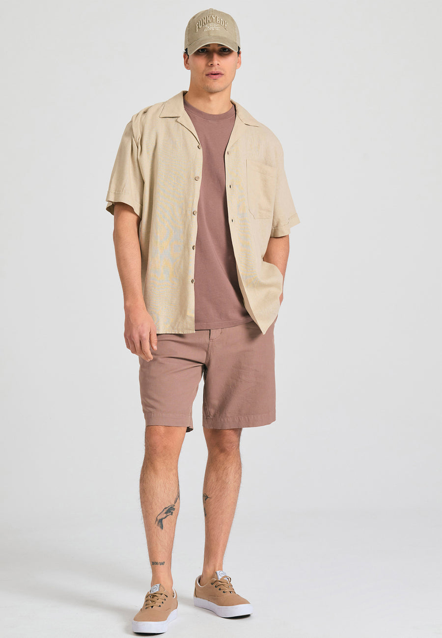 Pantaloni scurți chino lejeri din amestec de in - Cigar
