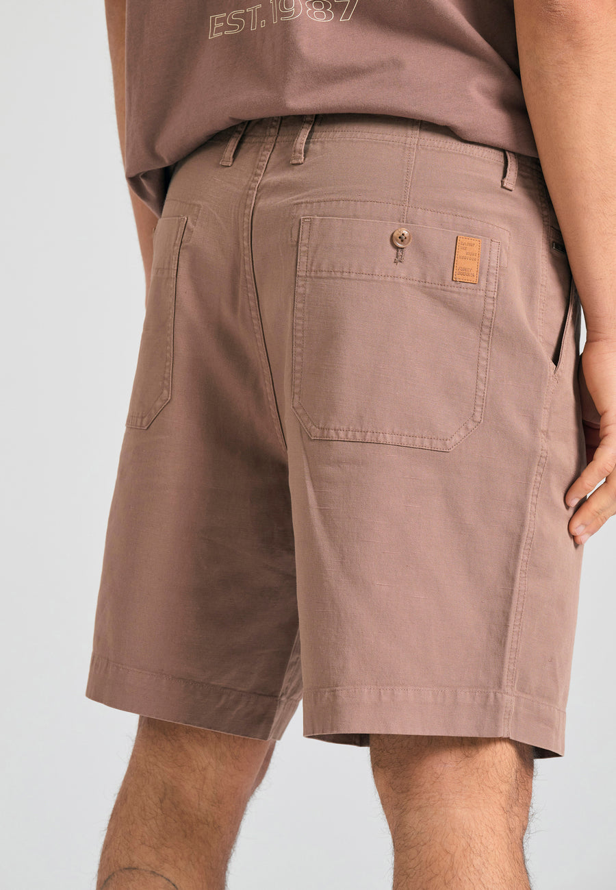 Pantaloni scurți chino lejeri din amestec de in - Cigar