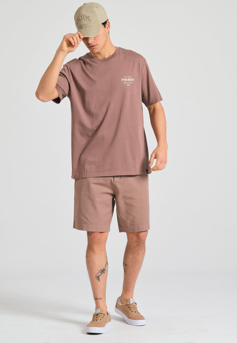 Pantaloni scurți chino lejeri din amestec de in - Cigar