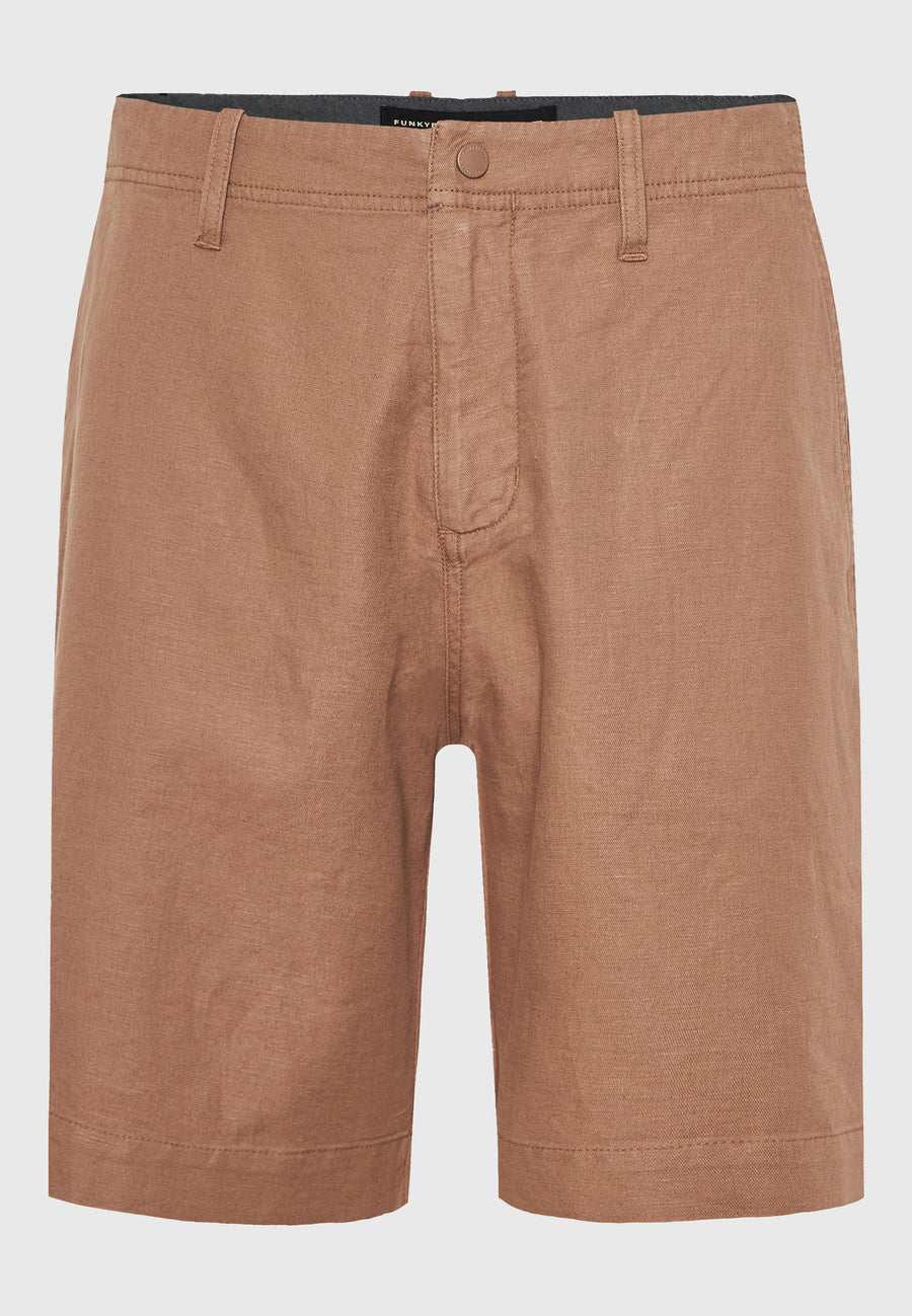 Pantaloni scurți chino lejeri din amestec de in - Cigar