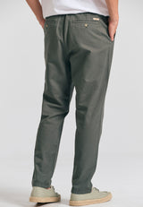 Comfort fit linen blend chino pants - Dusty green