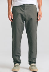 Comfort fit linen blend chino pants - Dusty green