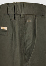 Comfort fit linen blend chino pants - Dusty green