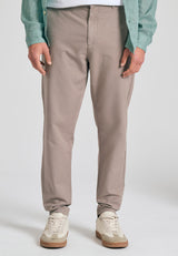 Comfort fit linen blend chino pants - Greige