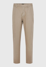 Comfort fit linen blend chino pants - Greige