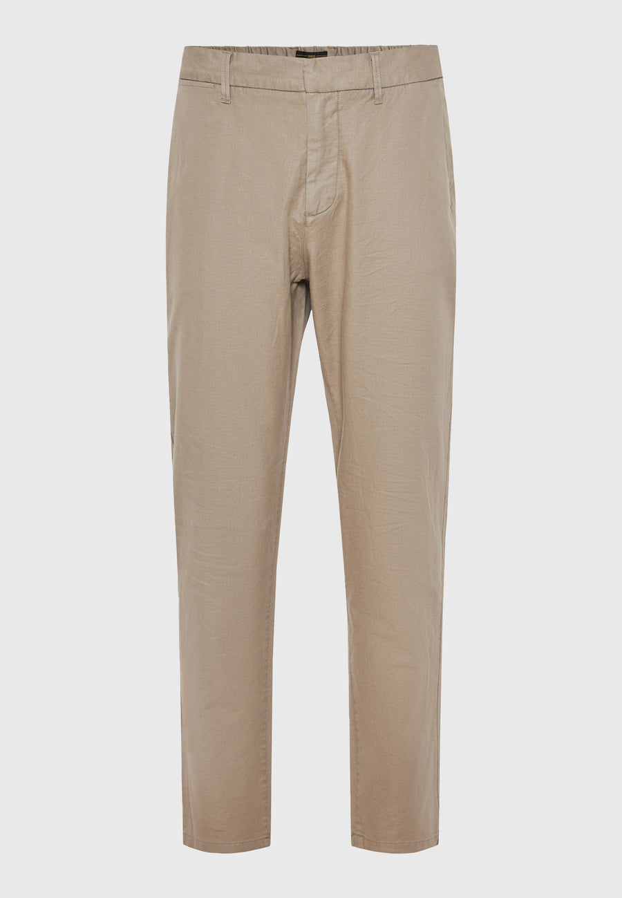 Comfort fit linen blend chino pants - Greige