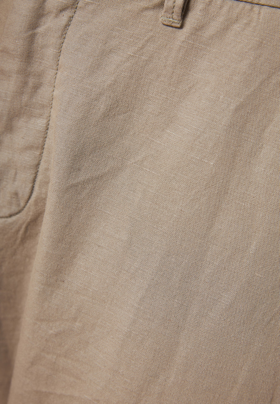 Comfort fit linen blend chino pants - Greige