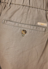 Comfort fit linen blend chino pants - Greige