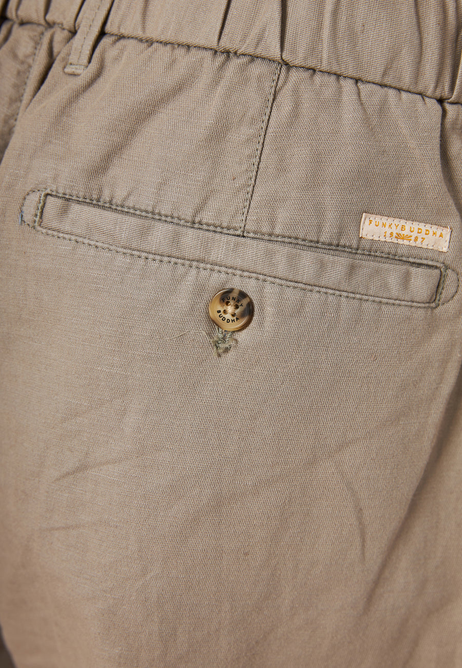 Comfort fit linen blend chino pants - Greige