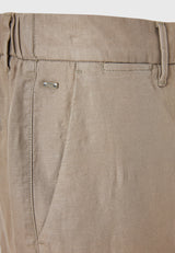 Comfort fit linen blend chino pants - Greige