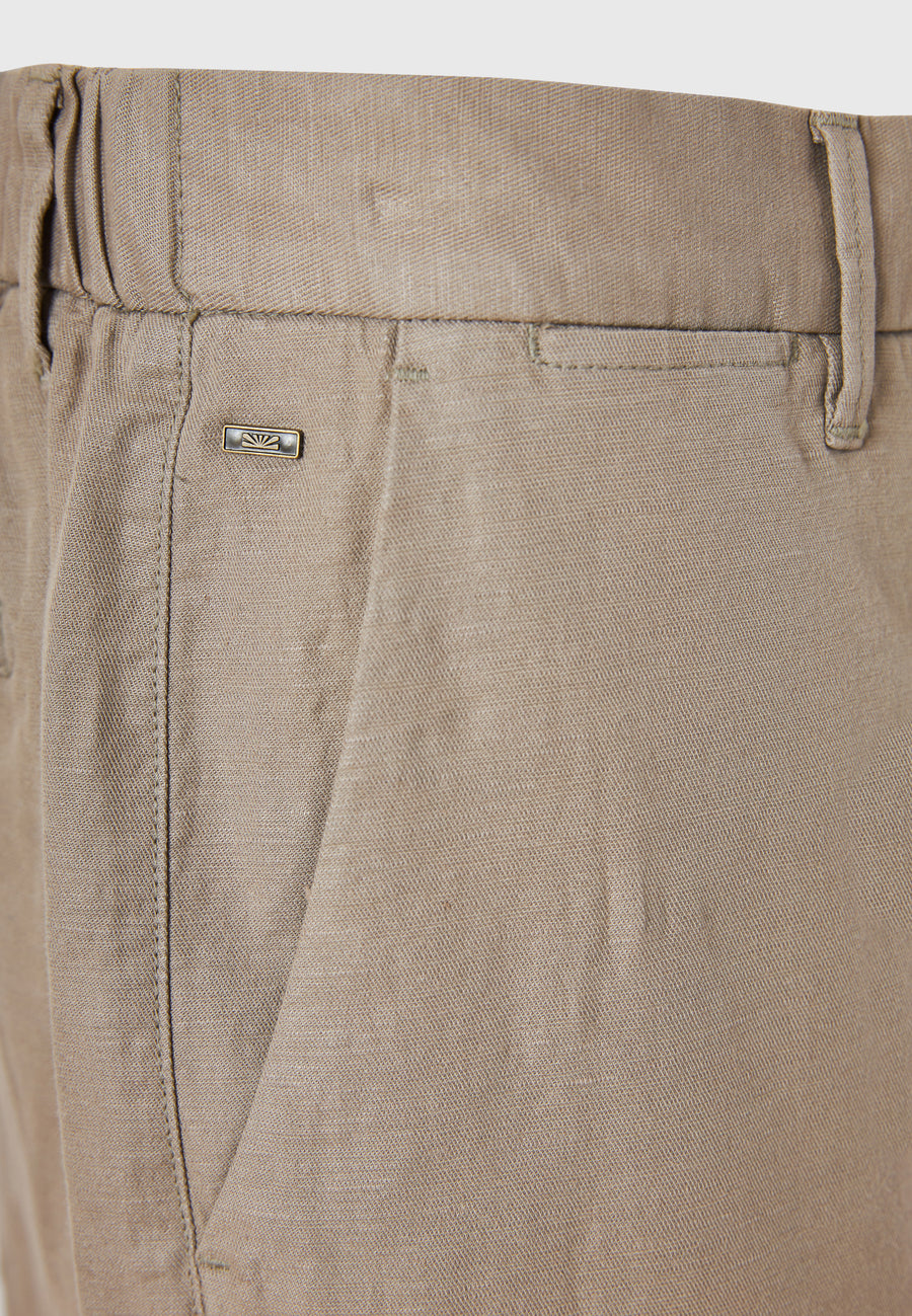 Comfort fit linen blend chino pants - Greige