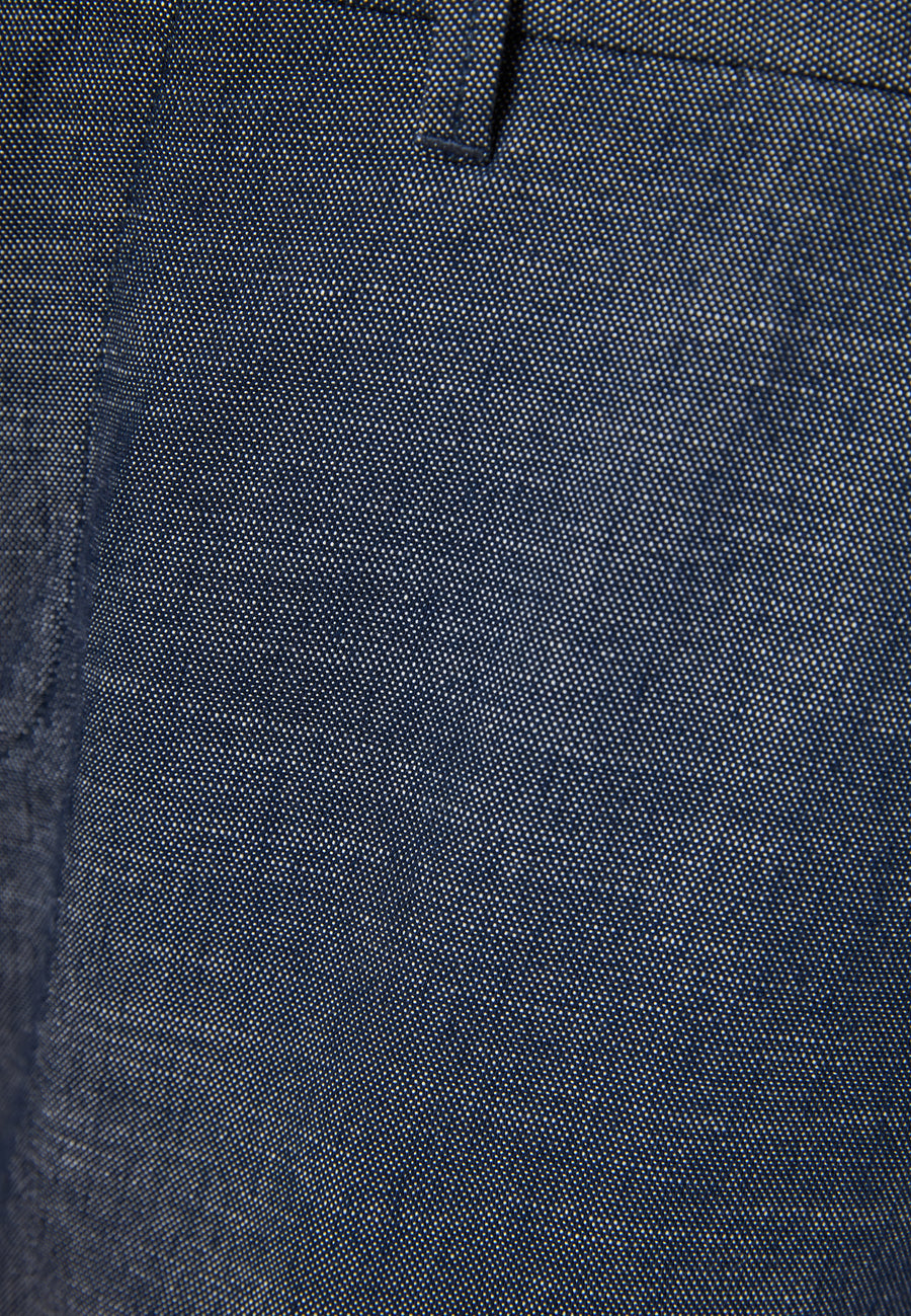 Pantaloni scurți chino vopsiți în fire pentru bărbați, cu croială confortabilă și bandă elastică - Denim