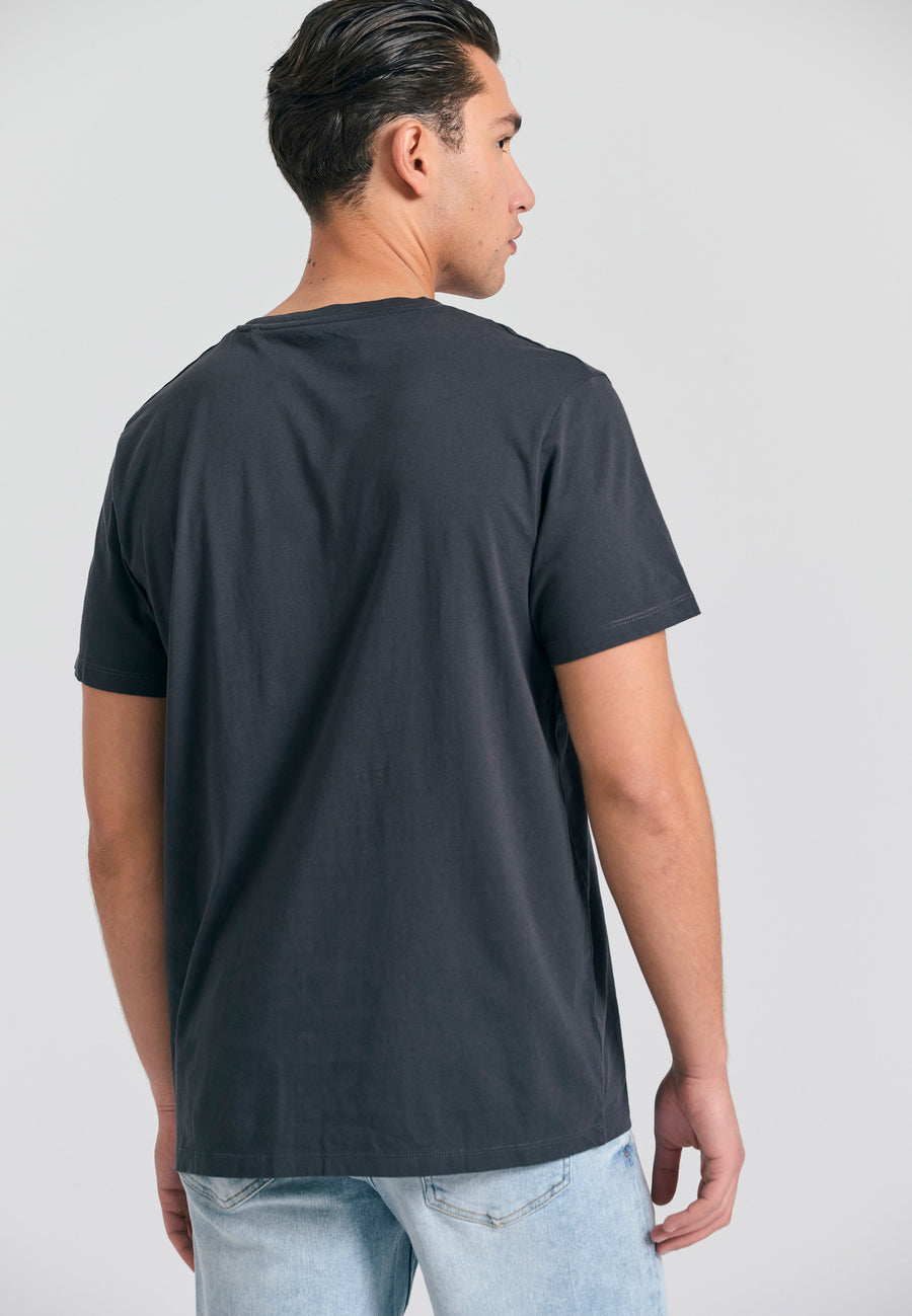 Tricou cu imprimeu Funky Buddha - Antracit