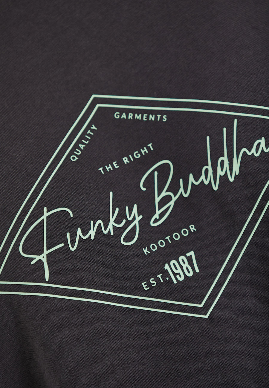 Tricou cu imprimeu Funky Buddha - Antracit