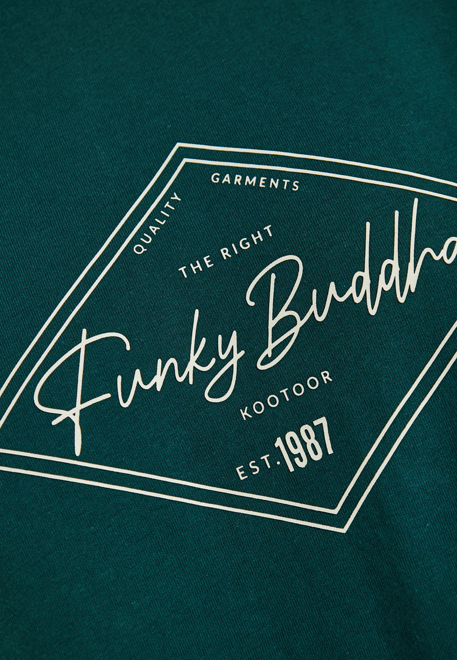 Tricou cu imprimeu Funky Buddha - Mare închis la culoare