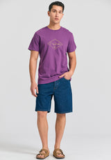 Tricou cu imprimeu Funky Buddha - Md prună