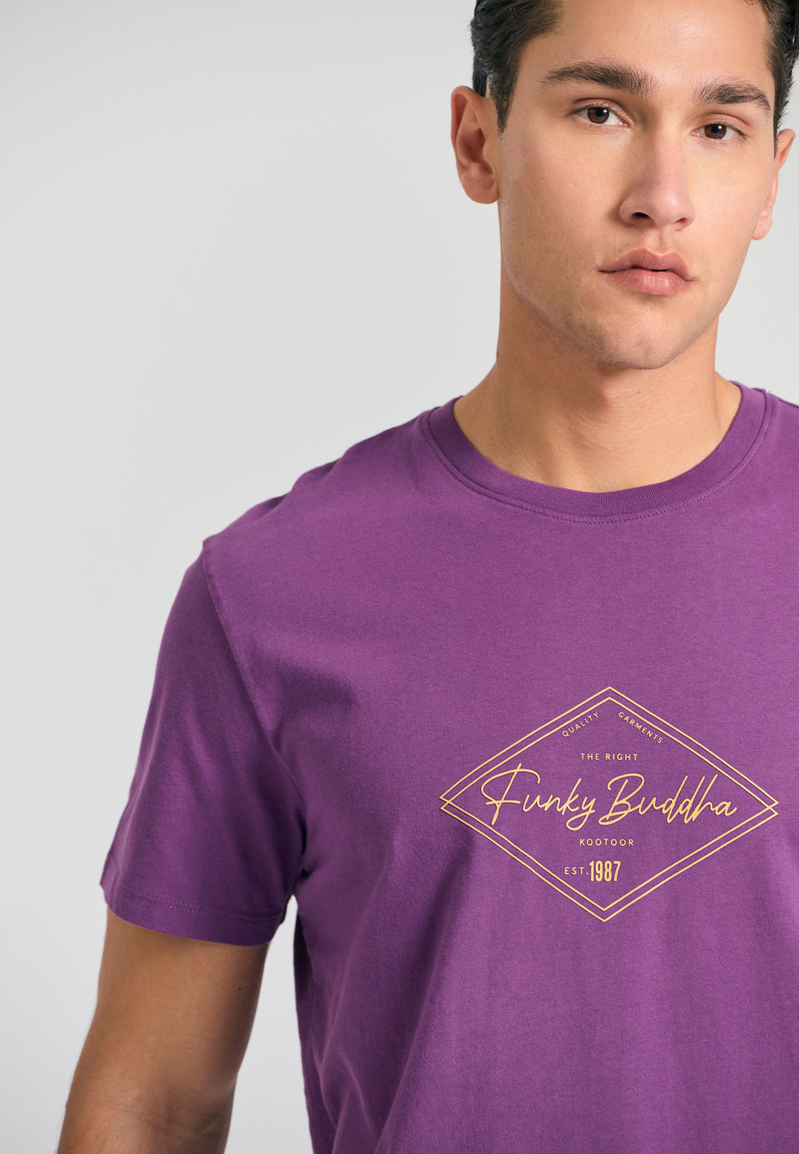 Tricou cu imprimeu Funky Buddha - Md prună