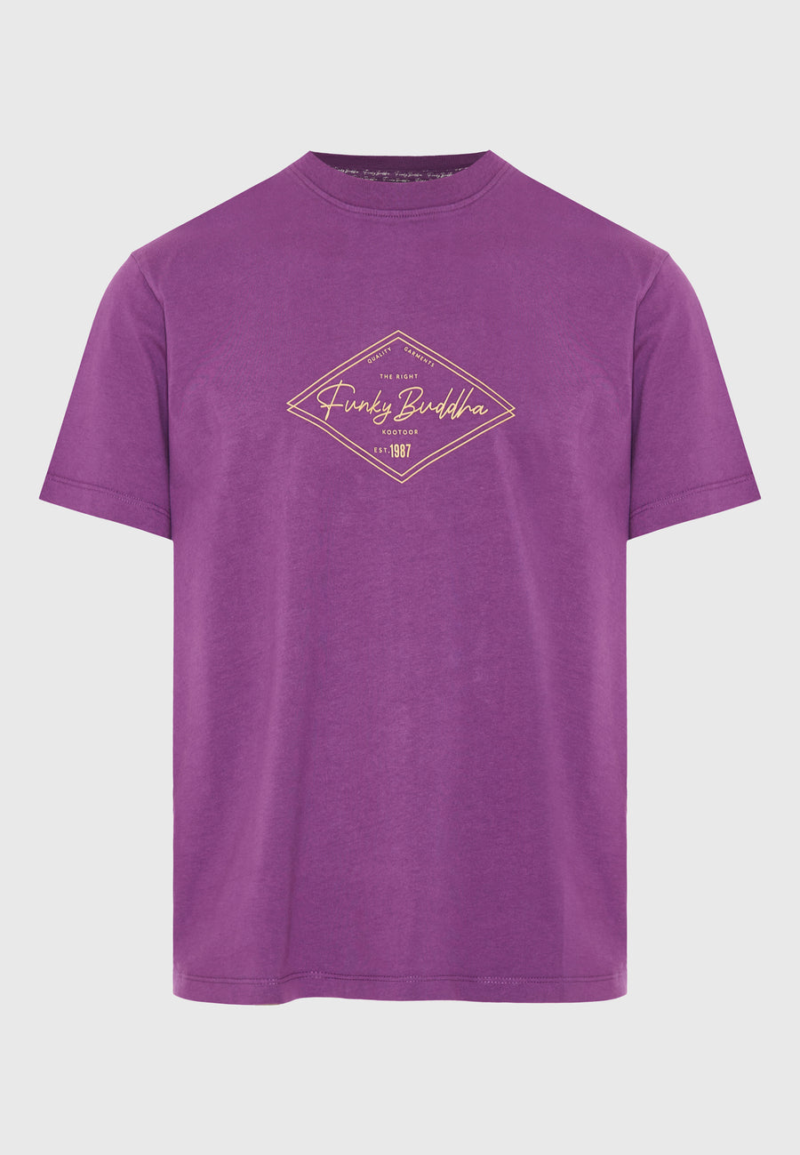 Tricou cu imprimeu Funky Buddha - Md prună