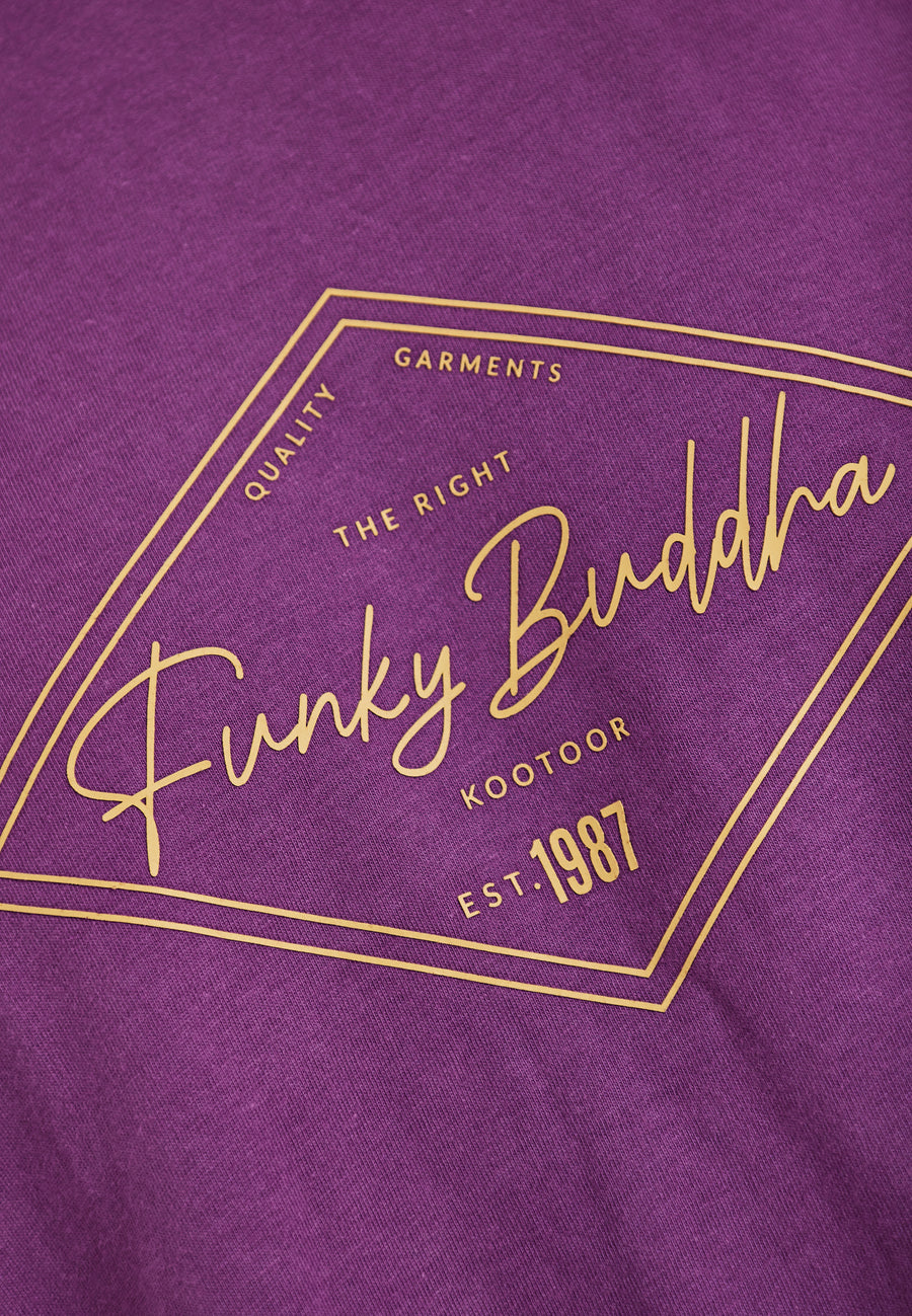 Tricou cu imprimeu Funky Buddha - Md prună