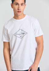 Tricou cu imprimeu Funky Buddha - Alb