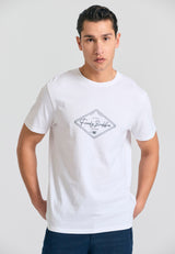 Tricou cu imprimeu Funky Buddha - Alb