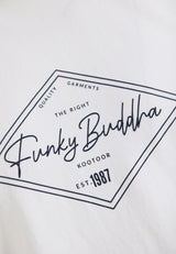 Tricou cu imprimeu Funky Buddha - Alb