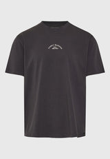 Tricou cu croială lejeră și imprimeu artistic pe spate - Antracit
