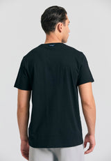 Tricou din bumbac organic cu imprimeu în relief - Negru