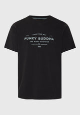 Tricou din bumbac organic cu imprimeu în relief - Negru