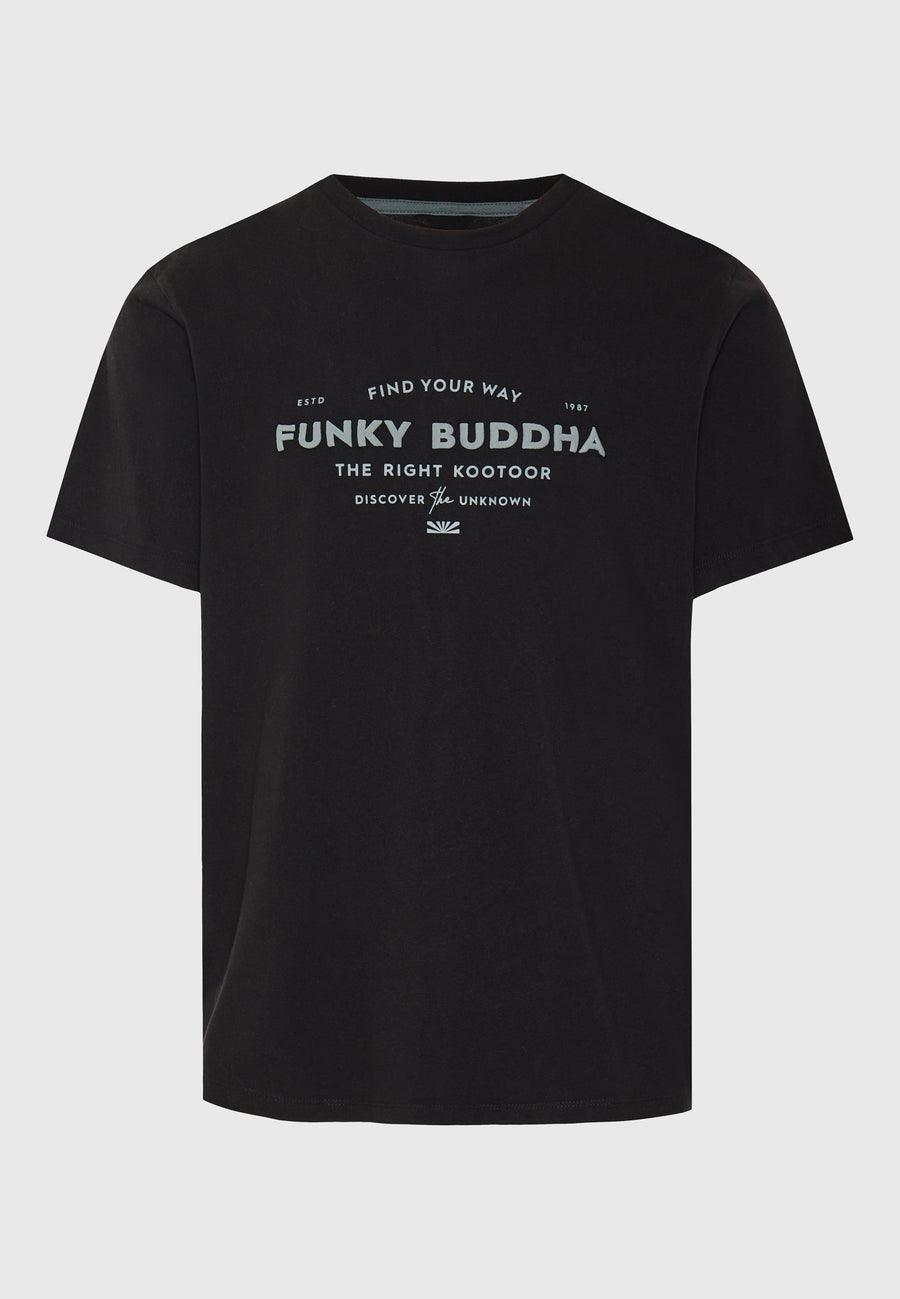 Tricou din bumbac organic cu imprimeu în relief - Negru