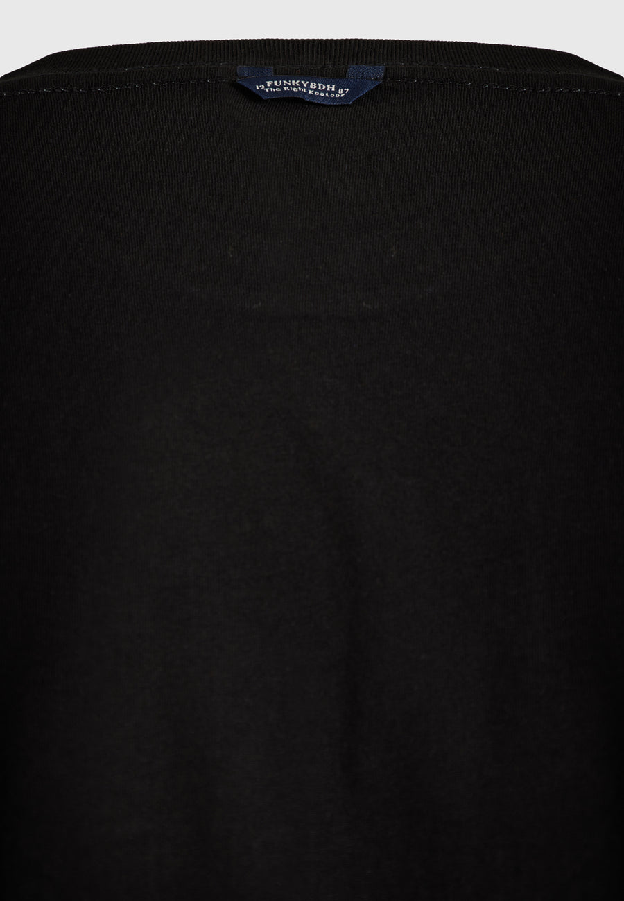 Tricou din bumbac organic cu imprimeu în relief - Negru