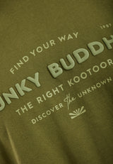 Organic cotton t-shirt with embossed print - Khaki