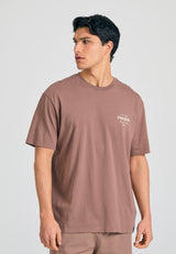 Tricou lejer cu imprimeu artistic pe spate - Cigar