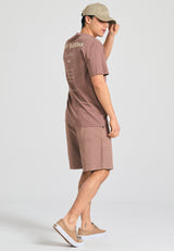 Tricou lejer cu imprimeu artistic pe spate - Cigar