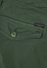Pantaloni cargo bărbătești cu manșetă la tiv - Verde prăfuit