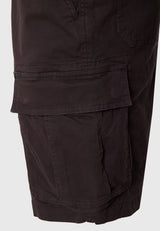 Loose fit cargo shorts in jacquard weave - Anthracite
