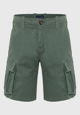 Loose fit cargo shorts in jacquard weave - Mineral green