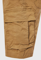 Loose fit cargo shorts in jacquard weave - Sand