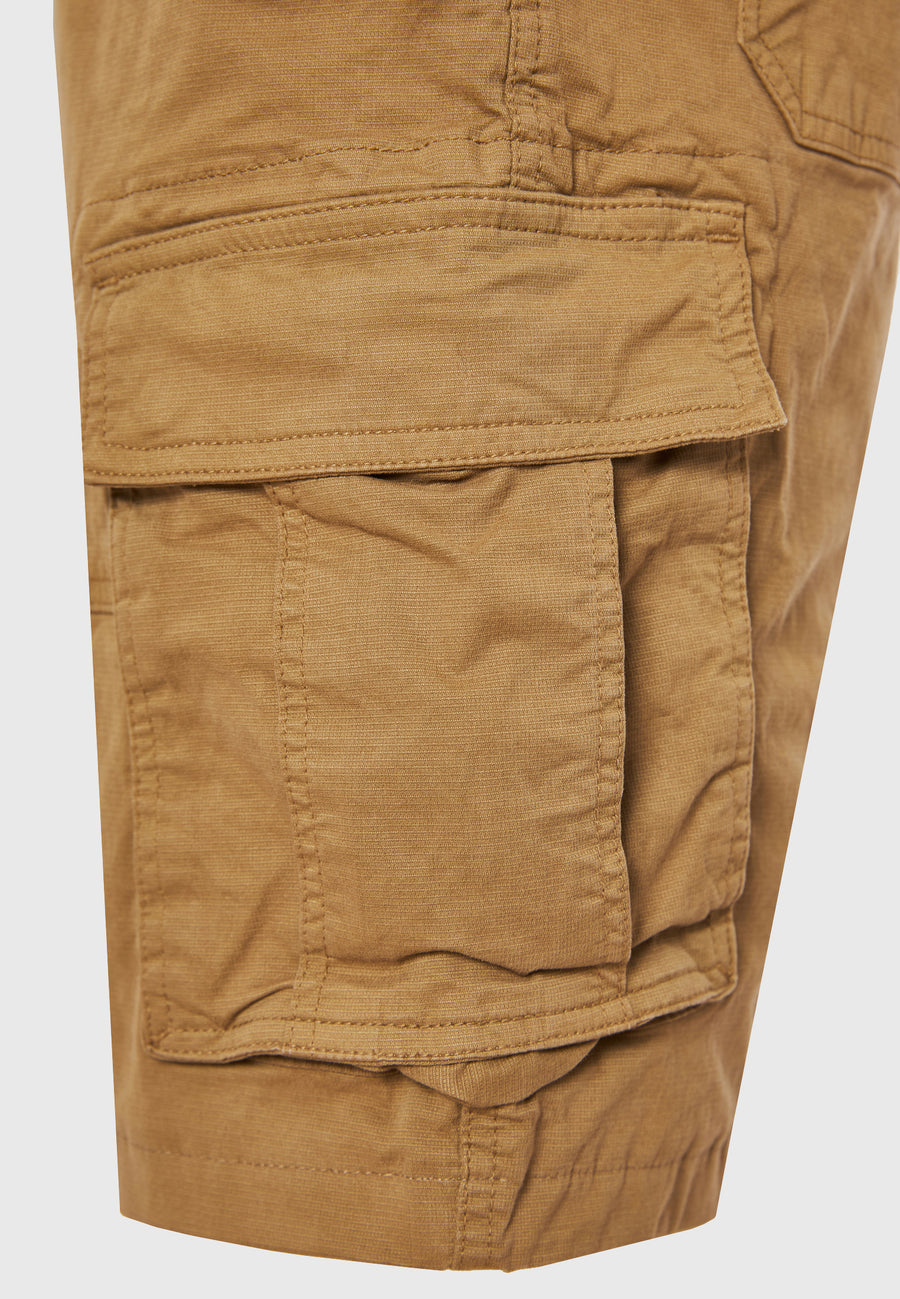 Loose fit cargo shorts in jacquard weave - Sand