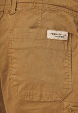 Loose fit cargo shorts in jacquard weave - Sand