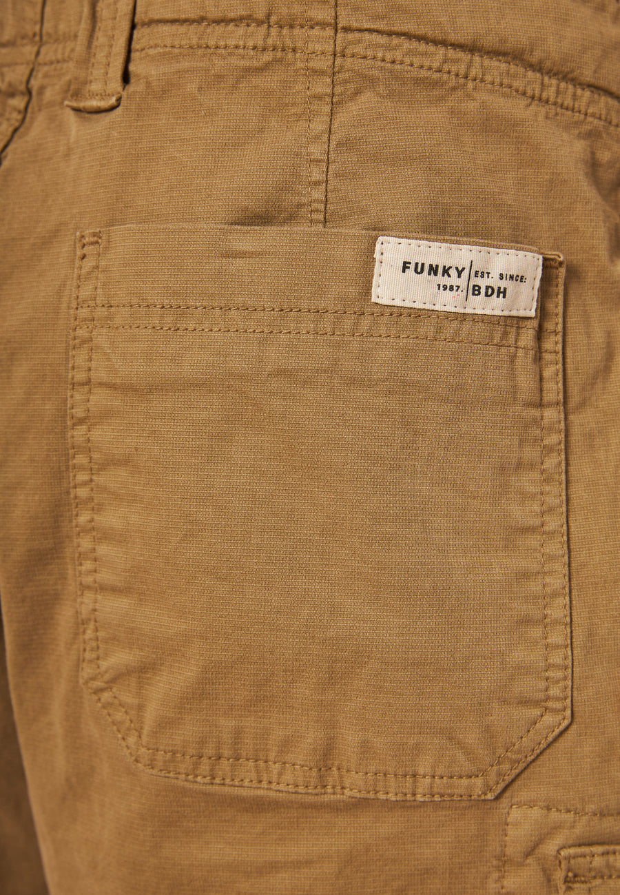 Loose fit cargo shorts in jacquard weave - Sand