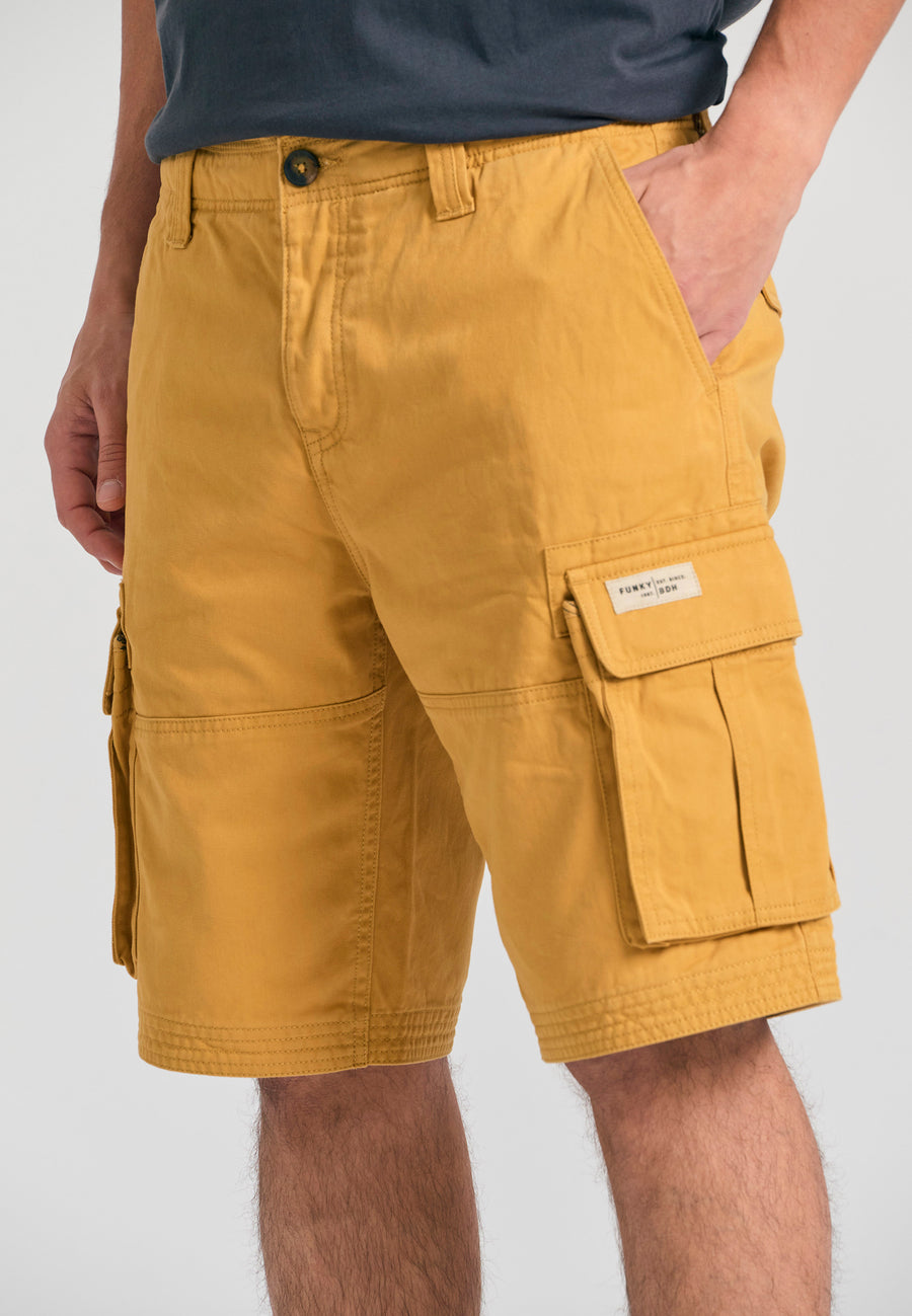 Pantaloni scurți cargo confortabili - Galben mineral
