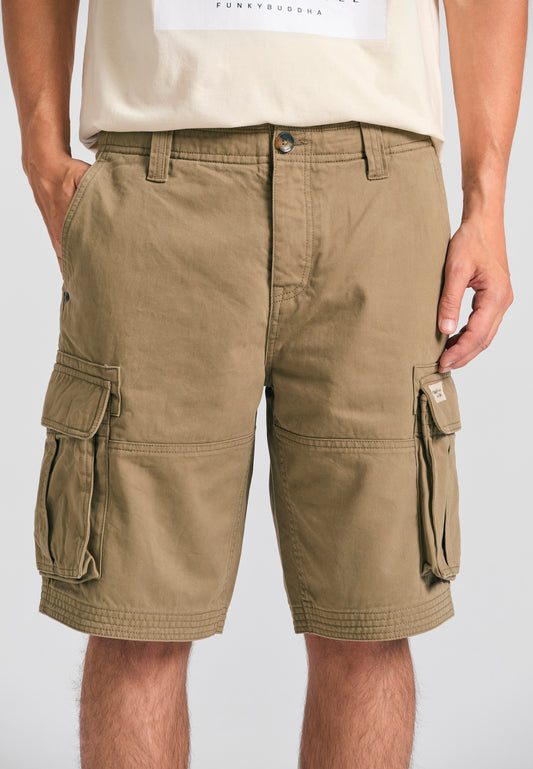 Comfort fit cargo shorts - Oregano